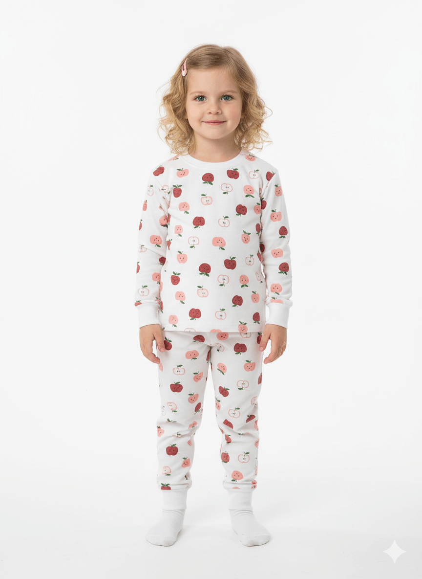 Desenli Şardonlu Pijama Takımı, çocuklar için sevimli ve renkli pijama takımı.